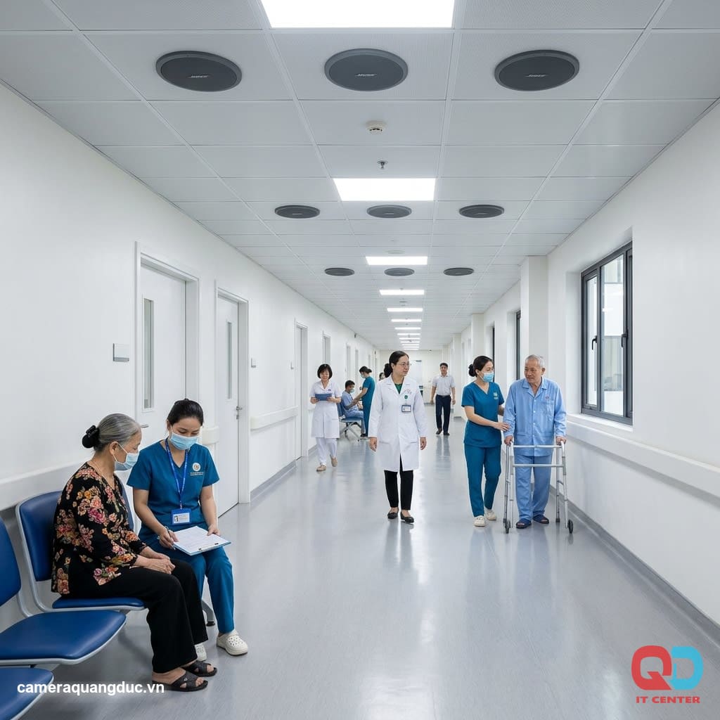 Sơ đồ hệ thống loa chia zone theo tầng tại tòa nhà bệnh viện