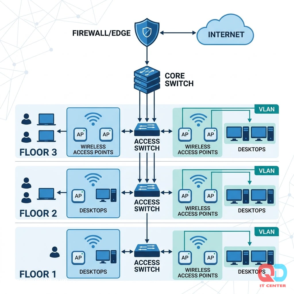 Office LAN network topology diagram