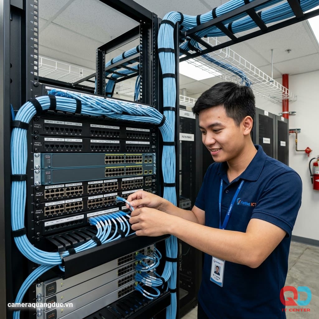 Office racks and patch panels