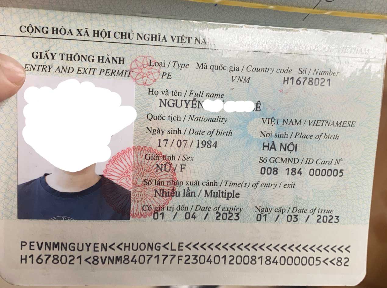 Ảnh Giấy thông hành Hà Khẩu