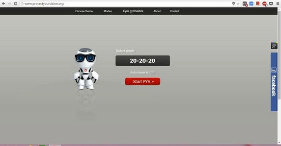 Protect Eye Vision with Website Screen image