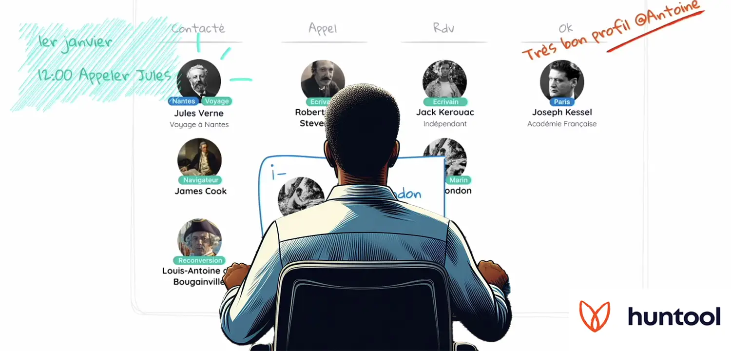 Huntool est un ATS extremement simple embarquant un CRM pour les cabinets de recrutement.