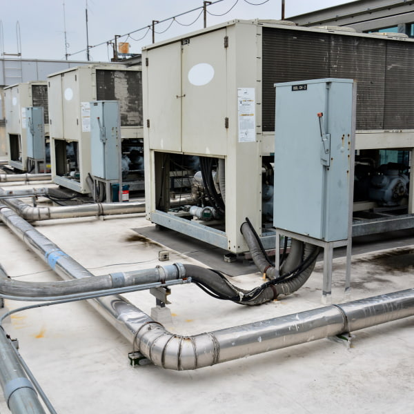 industrial commercial hvac units with process piping