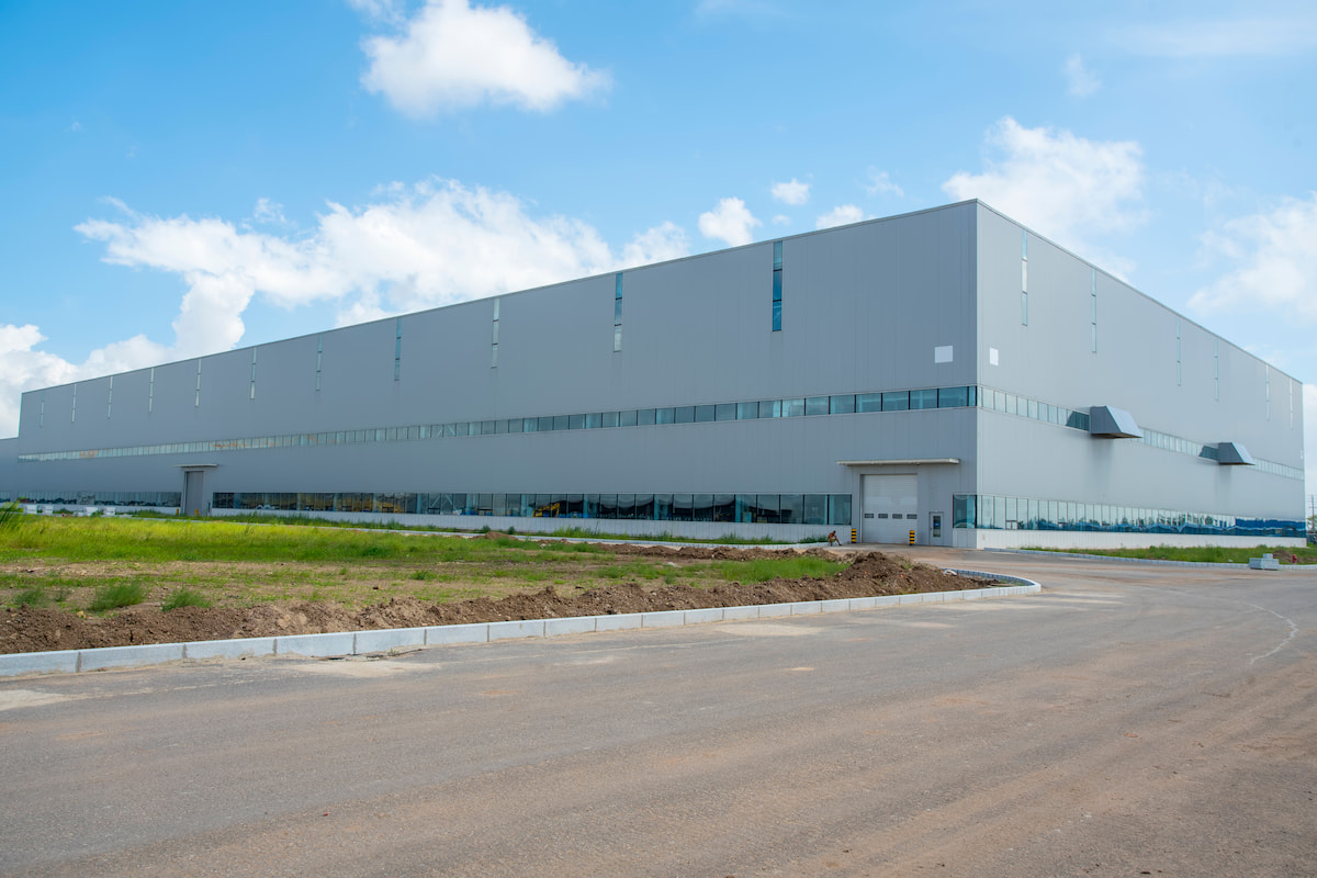 Newly constructed large industrial building