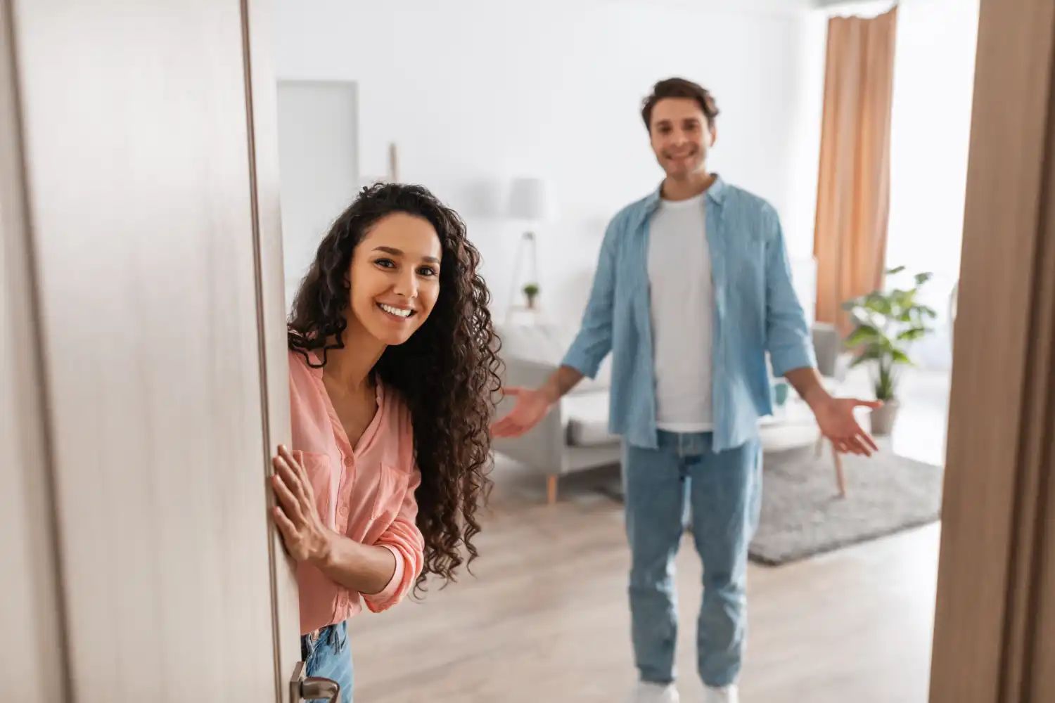 Hosts invite guests into their vacation rental
