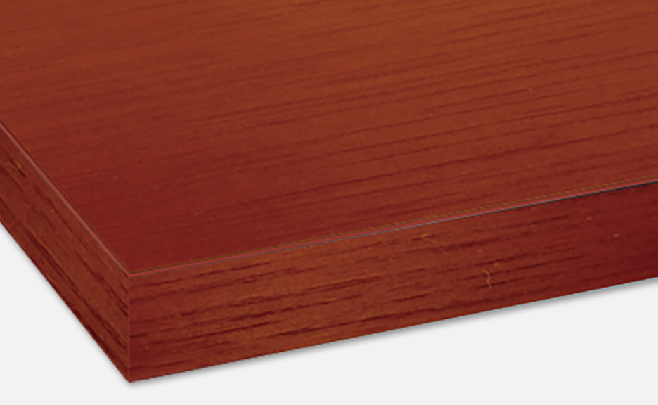 天然オーク突板の共巻エッジ