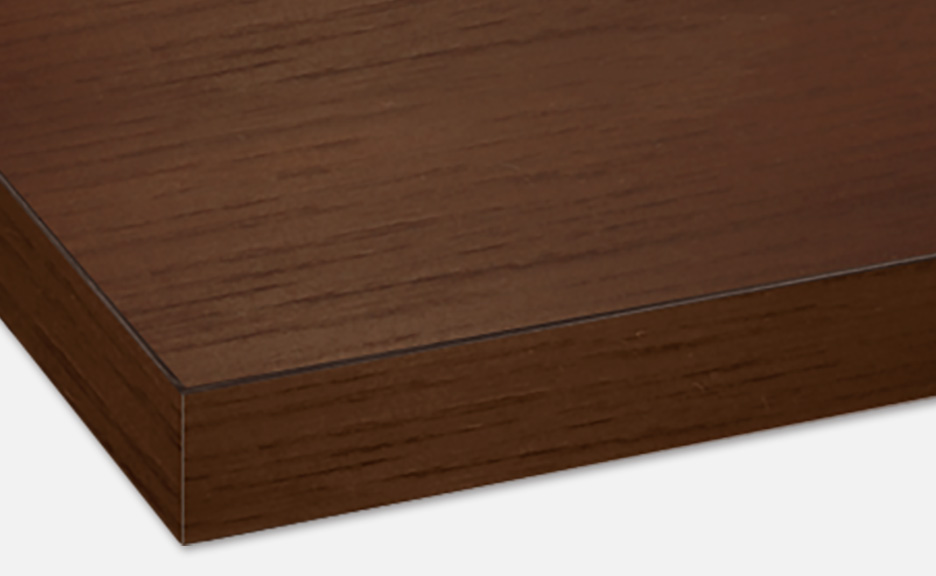 天然オーク突板の共巻エッジ