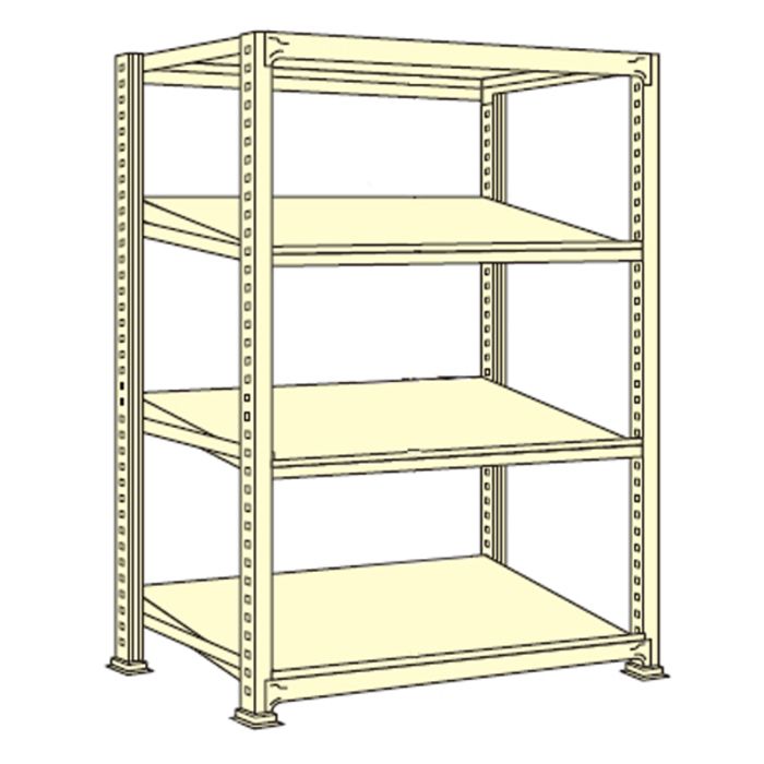 ボルトレスラック中軽量型（１５０ｋｇ／段・高さ１２００ｍｍ・３段タイプ）　ＮＢ−４５３３ - 5