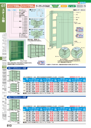 ラークラックパネル付(150kg/段・連結・4段タイプ) PRLW-9724R ...