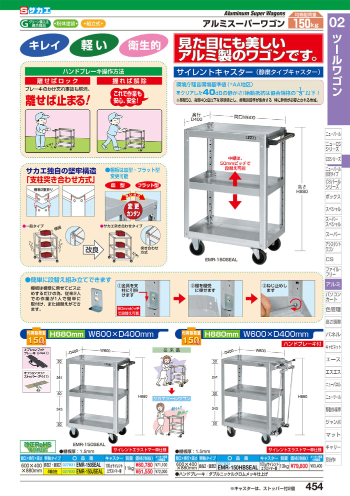 豊富なギフト サカエ スーパーワゴン EMR-157JI