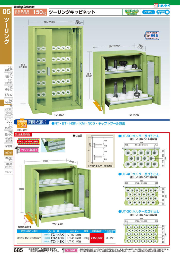 ツーリングキャビネット（前扉横収納式）　ＴＬＫ−３０Ａ - 2