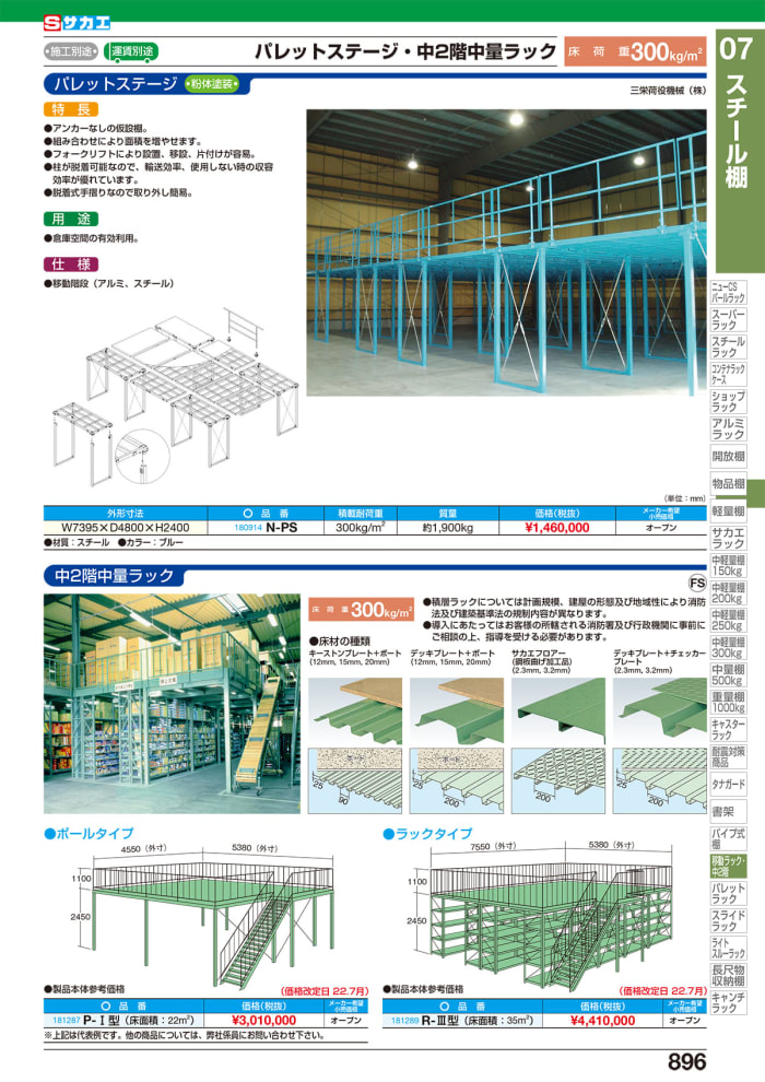 特別送料無料！】 工具屋 まいど 運賃見積り 直送品 サカエ SAKAE 中量ラックキャリー C-40支柱タイプ MDS0990U 