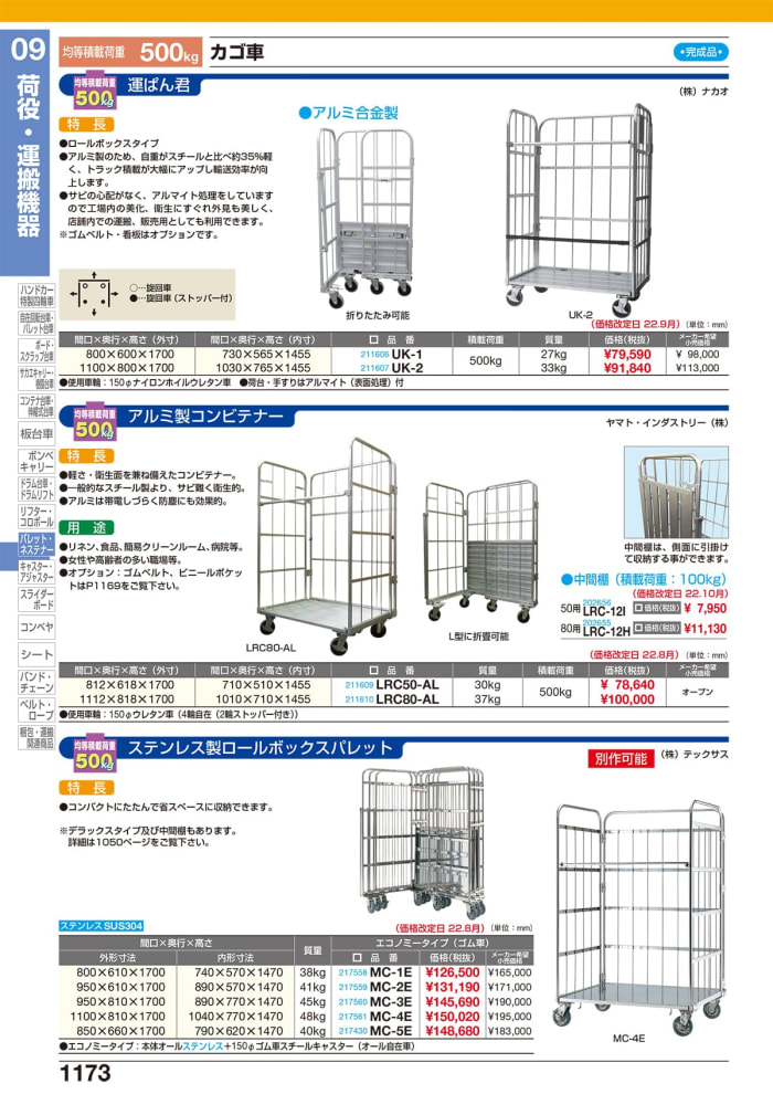 名作 アルミ製 かご車 運ぱん君 27kg