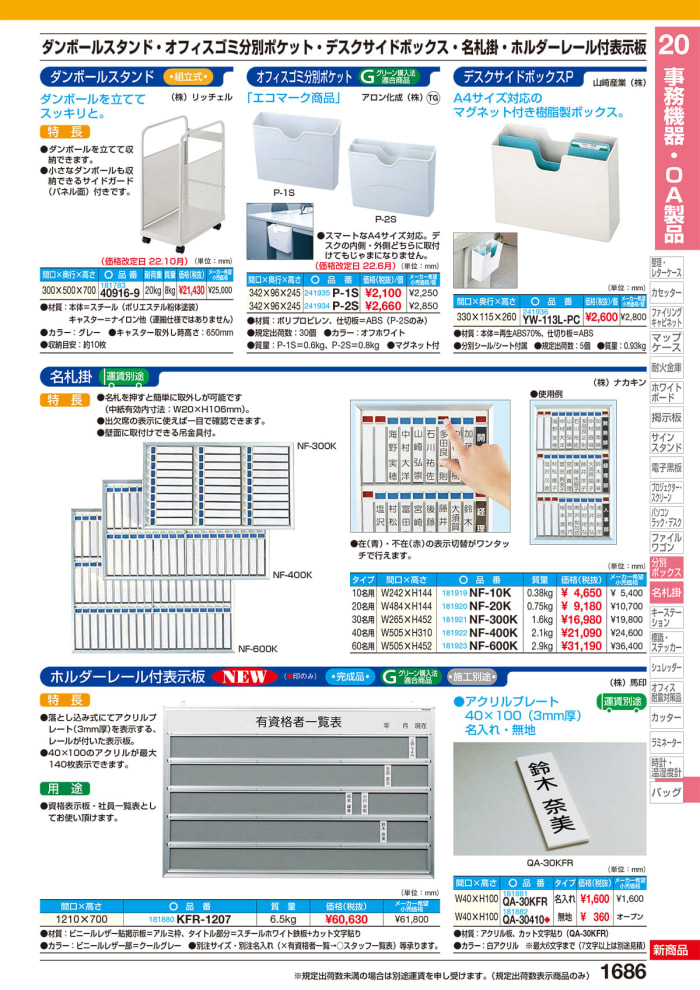 新発売 ナカキン 行動表示板 20名 NH-20S