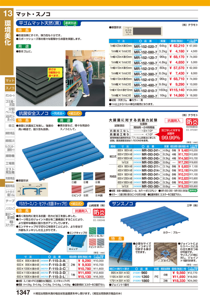 2021正規激安】 お掃除ショップすべり止めマット ゴムチップランナー2 厚さ10mm 1m巾×10m テラモト MR-132-310 安全 屋上  工場 転倒防止 スリップ防止