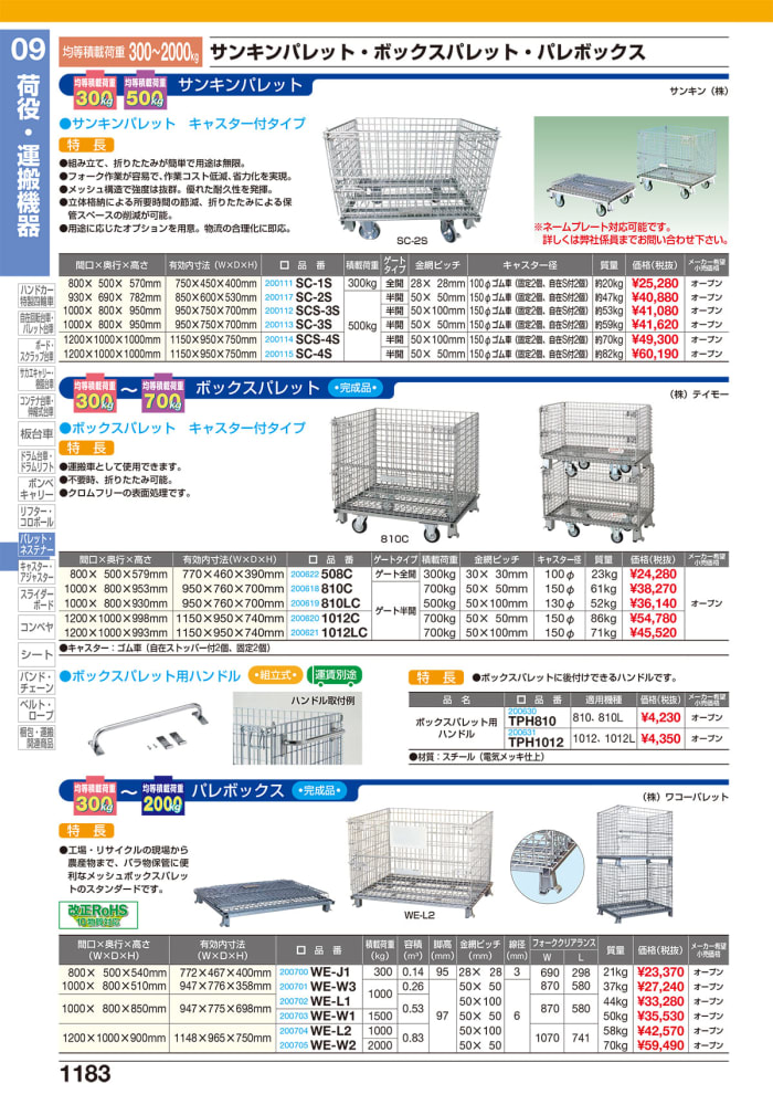 (直送品)サンキン メッシュパレット コイルタイプ 1200×1000×900 SC-4 - 5