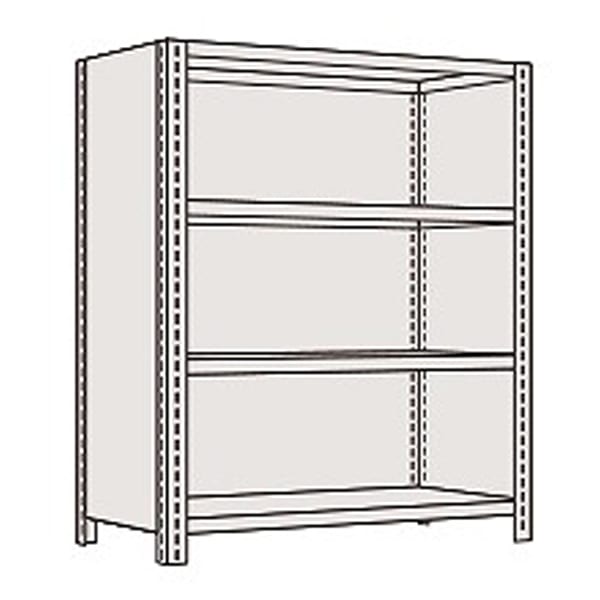 ボルトレスラック中軽量型（１５０ｋｇ／段・高さ１５００ｍｍ・４段タイプ）　ＮＢ−５４２４Ｗ - 2