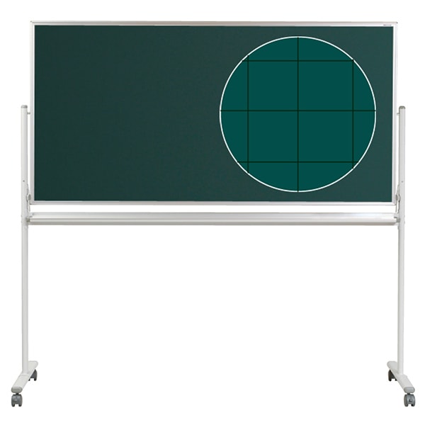 スチールグリーン黒板 MAJIシリーズ 片面脚付 暗線入り