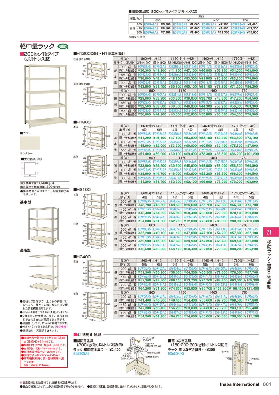 【くのお】 ポイント最大14倍【全国配送可】-イナバ移動ラック・書架・物品棚軽量ﾗｯｸP型 4段 ｻﾝｸﾞﾚｰ 120-60-180 商品