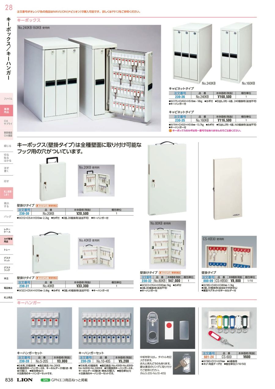 キーボックス 10個吊りタイプ