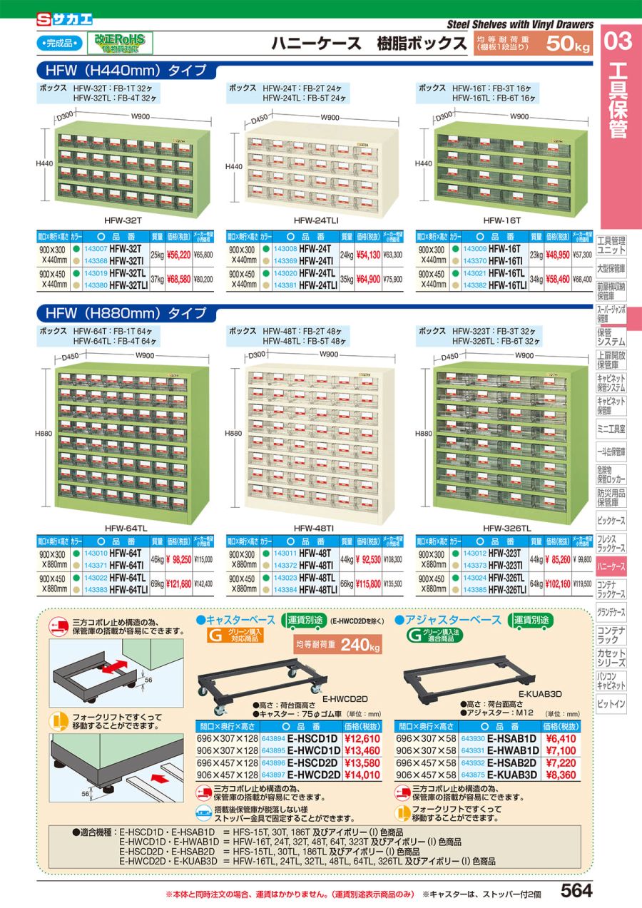 サカエ SAKAE ハニーケース・樹脂ボックス HFW-24TL [A180605] 通販