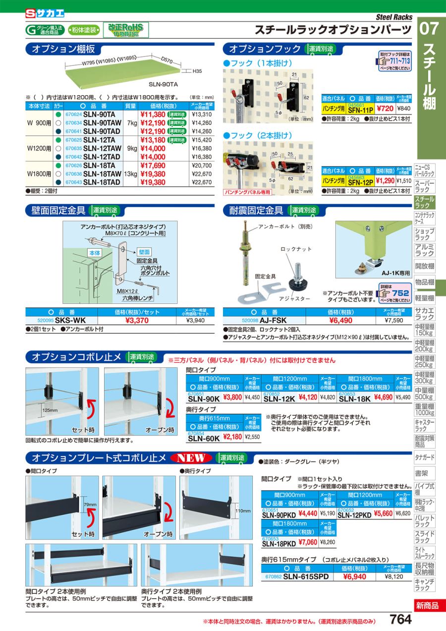 送料無料（一部地域を除く） サカエ ステンレスラック ＳＬＮ−９０５５ＳＳＵ４