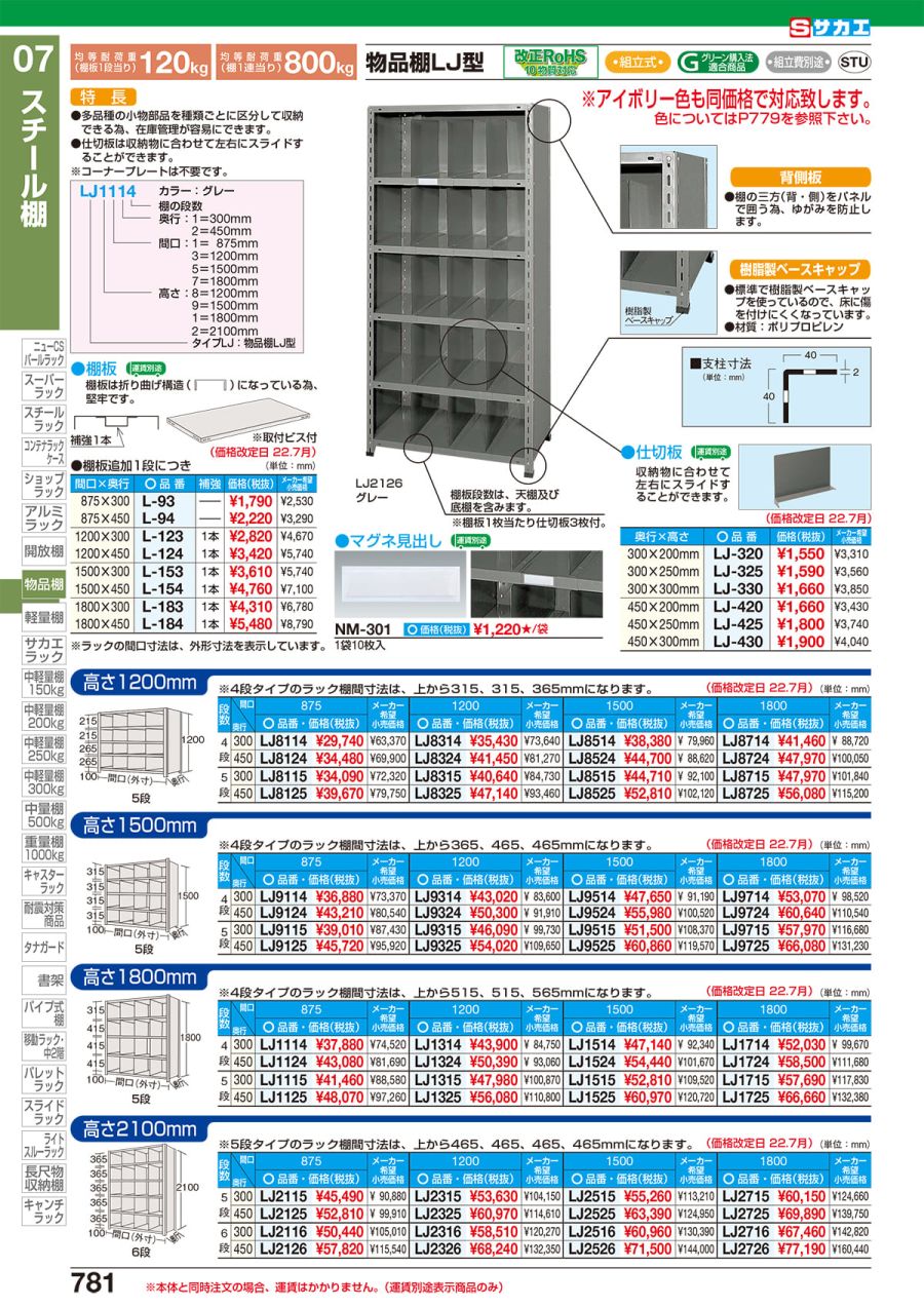 偉大な 物品棚ＬＪ型 LJ9524 ad-naturam.fr