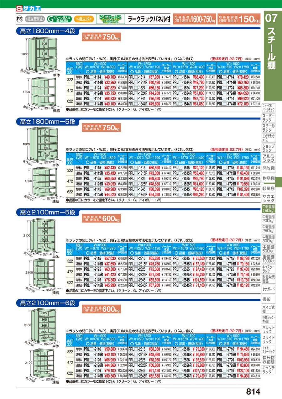 サカエ SAKAE ラークラックパネル付 PRL-2715 通販