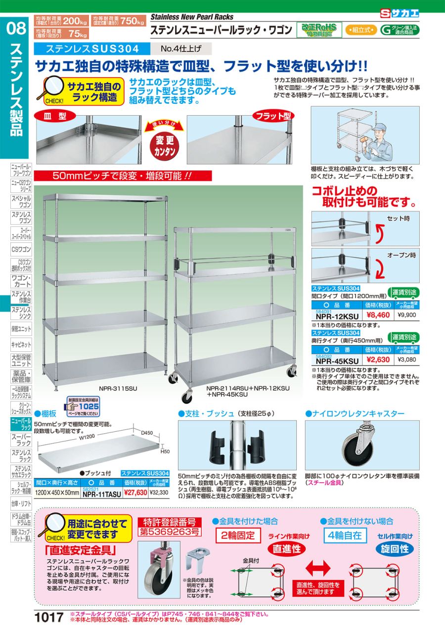 サカエ スーパーラックワゴン SPR-3224MRI / 耐荷重：250kg / W1500