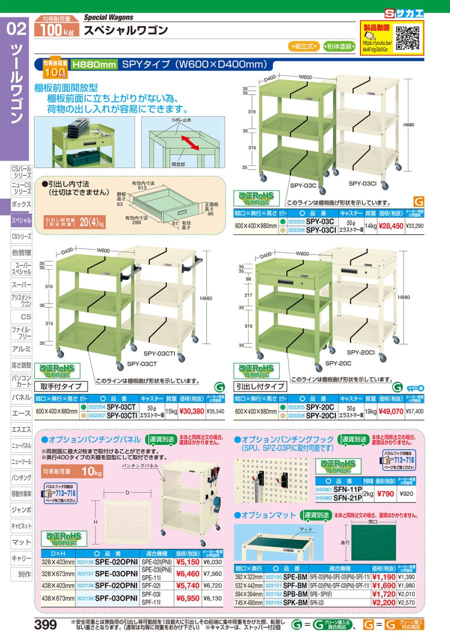 使い勝手の良い サカエスペシャルワゴンSPY-02