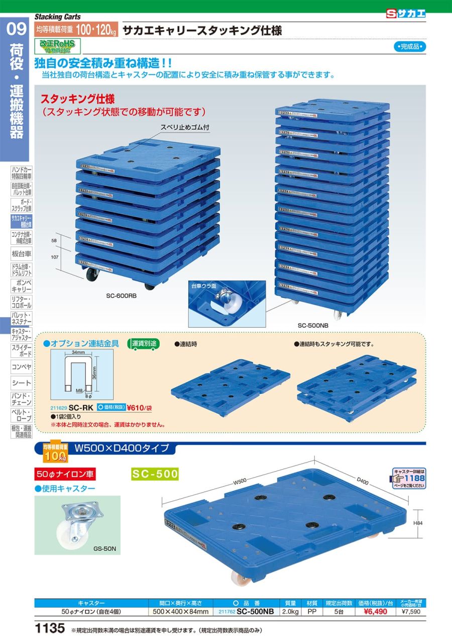 直送品 サカエ SAKAE サカエメッシュキャリー(五輪車仕様)10台セット