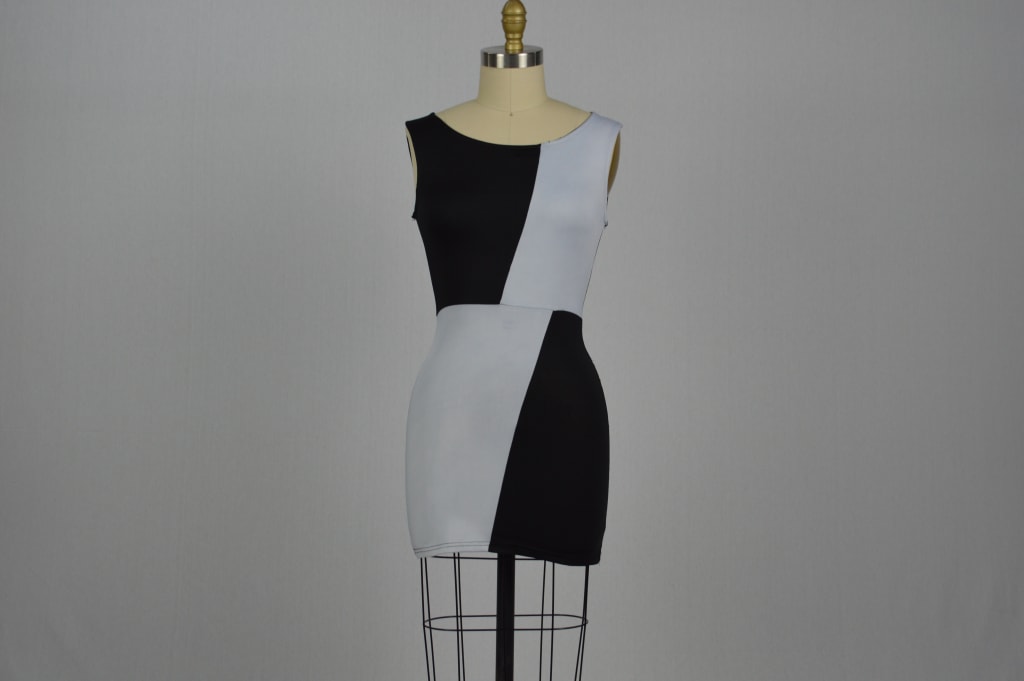 1960s Black and White Assorted Go Go Set Dress