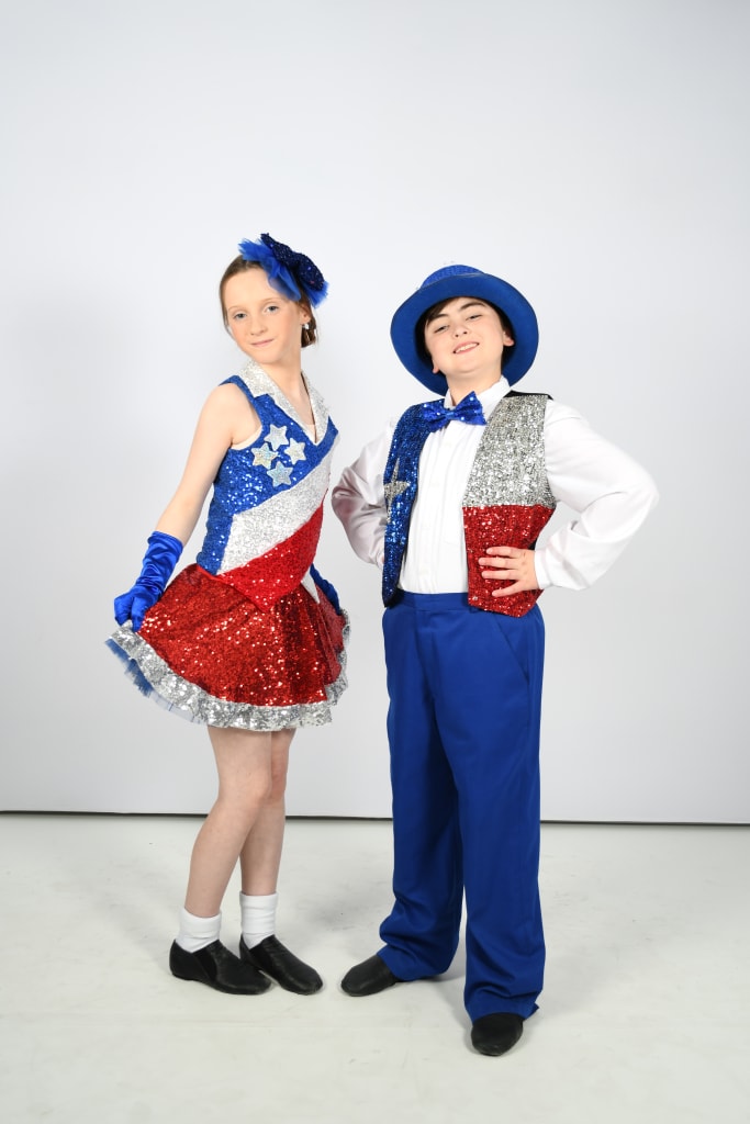 Red, Blue and White Sequin Cheerleader/Marching Band