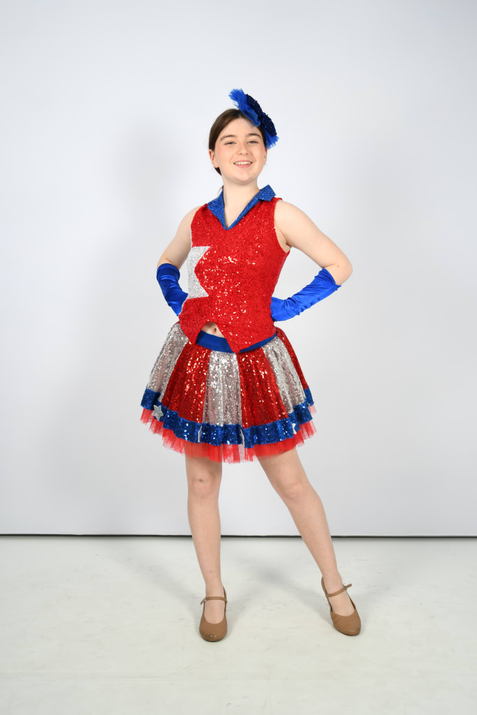Red, Blue and White Sequin Cheerleader/Marching Band