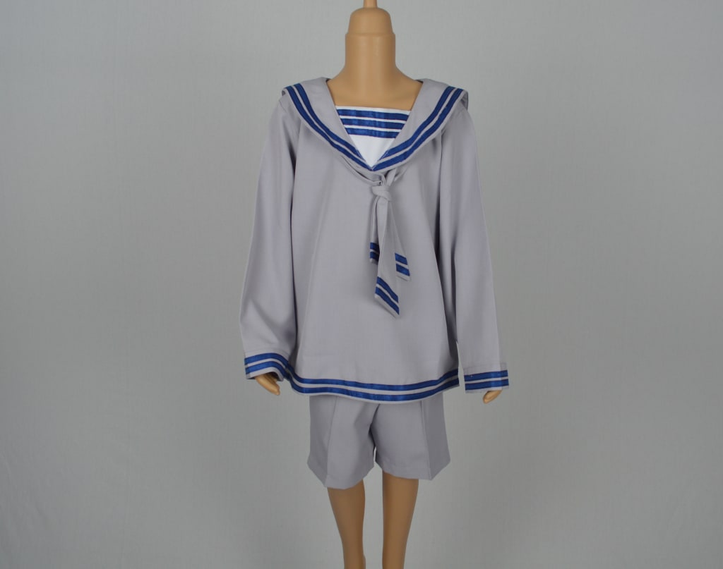 Vonn Trap Sailor Boy Suit - Grey and Blue