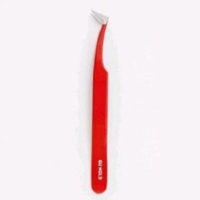 Red Small angled tweezers