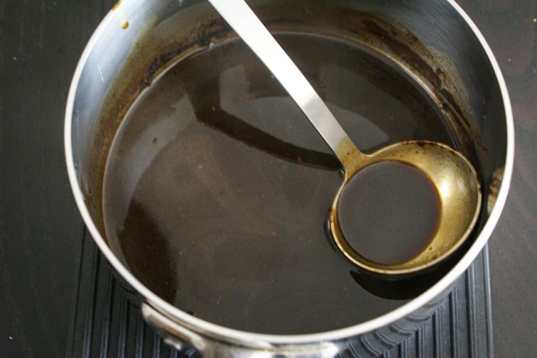 Chapon farci au foie gras : le jus de cuisson - Etape 4