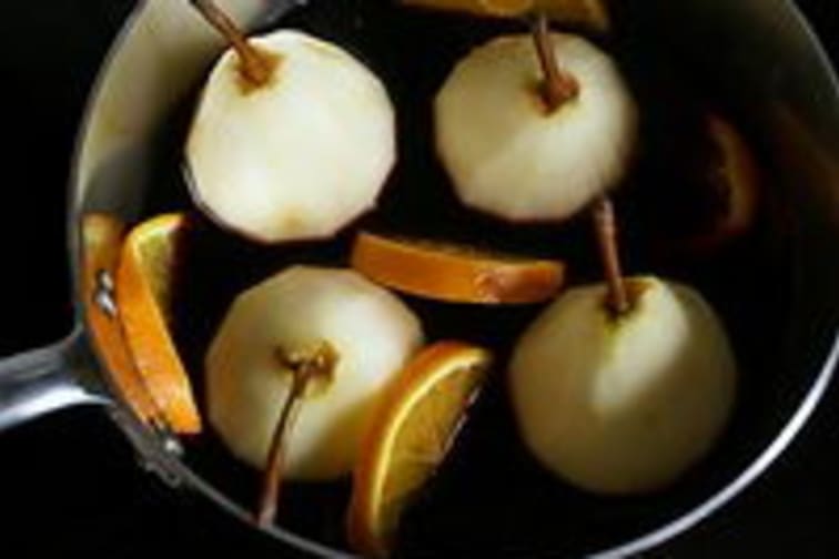 Poires pochées au vin rouge - Etape 6