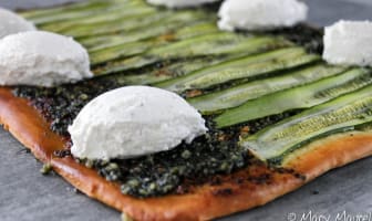 Pizza verde courgette et ricotta