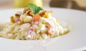 Risotto aux poires et jambon de Parme