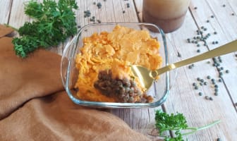 Hachis parmentier végétarien aux lentilles et patate douce