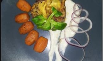 Colin au chorizo et crème de céleri au gingembre