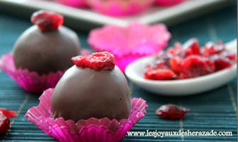 Truffes au chocolat noir aux fruits rouge