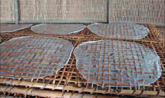 Fabrication de feuilles de riz