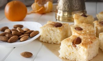 Basboussa aux amandes et orange