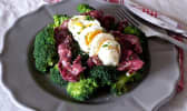 Salade tiède de brocolis aux gésiers de canard confits