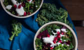 Salade de chou kale, lentilles et betterave