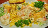 Crevettes, crabes et sauce Mornay