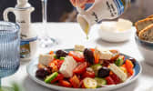 Salade tomates, concombres, olives, feta
