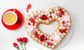 Heart cake meringues et roses